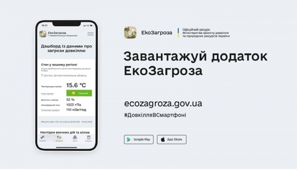 Міндовкілля запустило застосунок ЕкоЗагроза