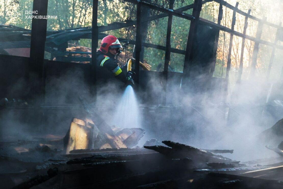 У Бабаях вночі горіло деревопереробне підприємство (фото)