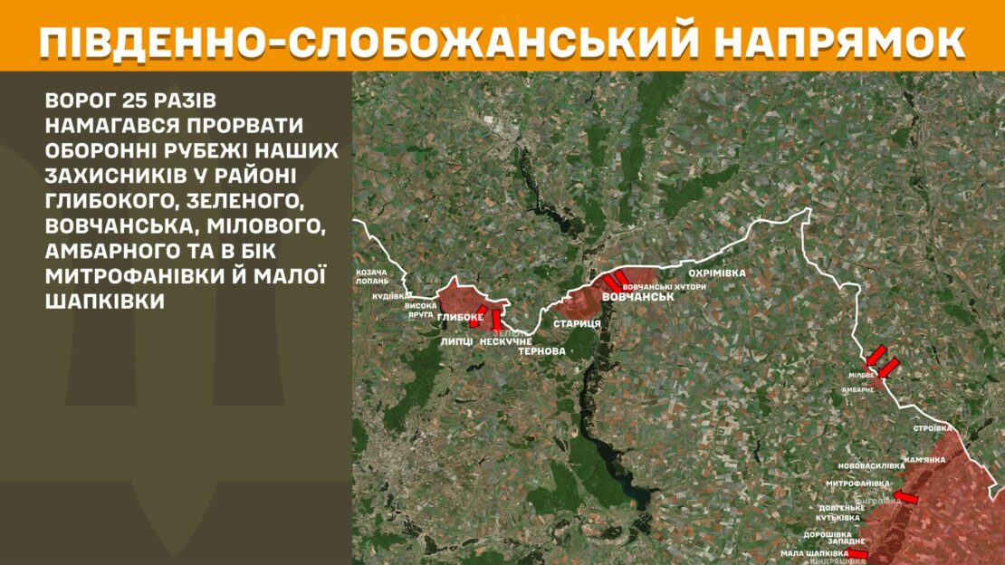Минулої доби Сили оборони відбили кілька десятків ворожих атак на Харківщині