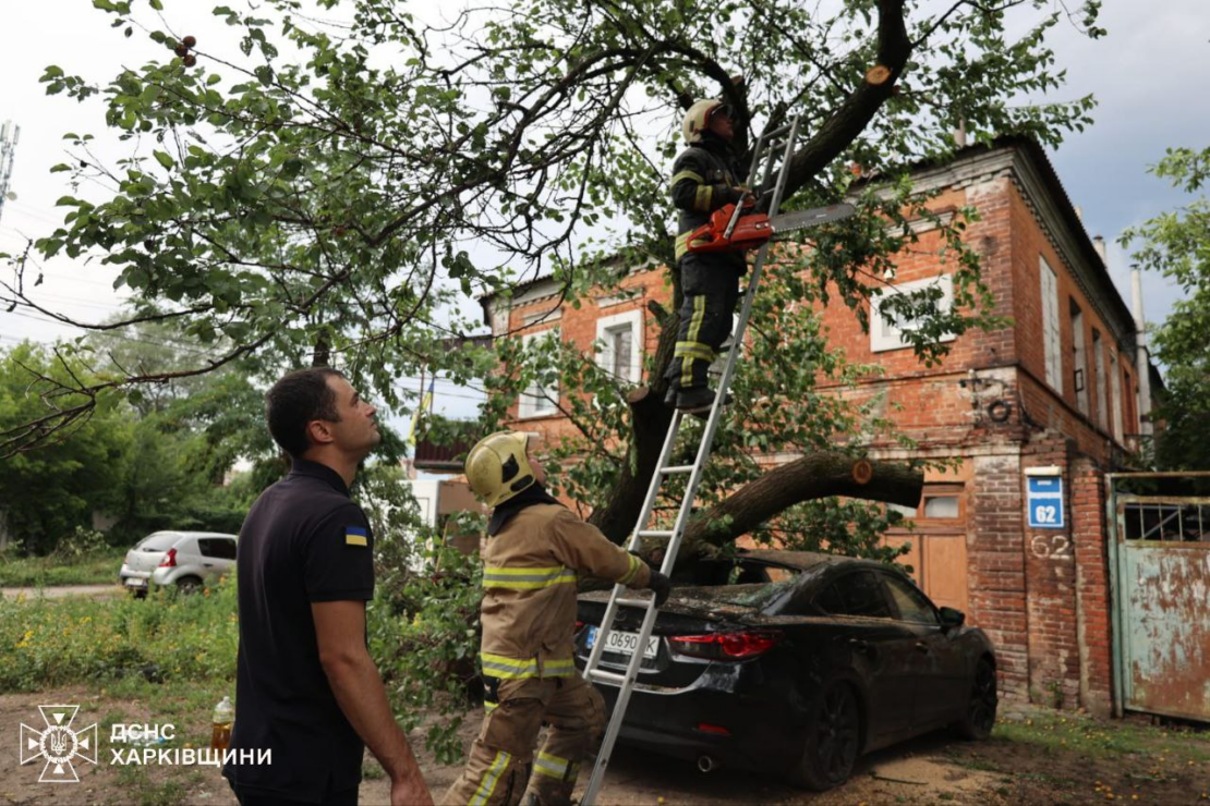 Рятувальники разом із комунальниками продовжують усувати наслідки буревію (фото)