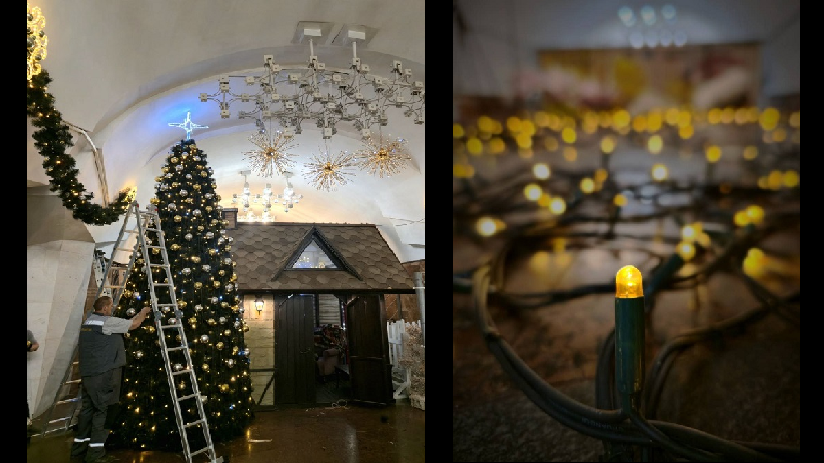 Метро у Харкові почали прикрашати до новорічних свят