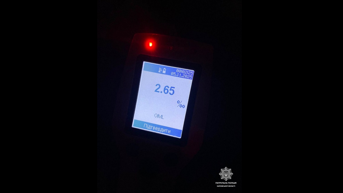 У Харкові під час комендантської години патрульні затримали п'яного водія