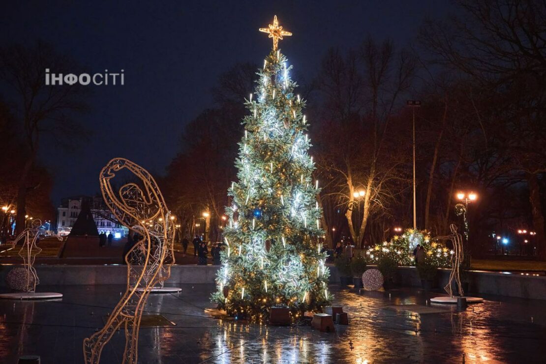 У саду Шевченка протестували новорічну ілюмінацію (фото)