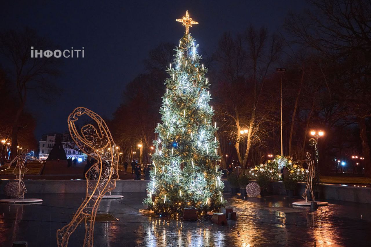 У саду Шевченка протестували новорічну ілюмінацію (фото)
