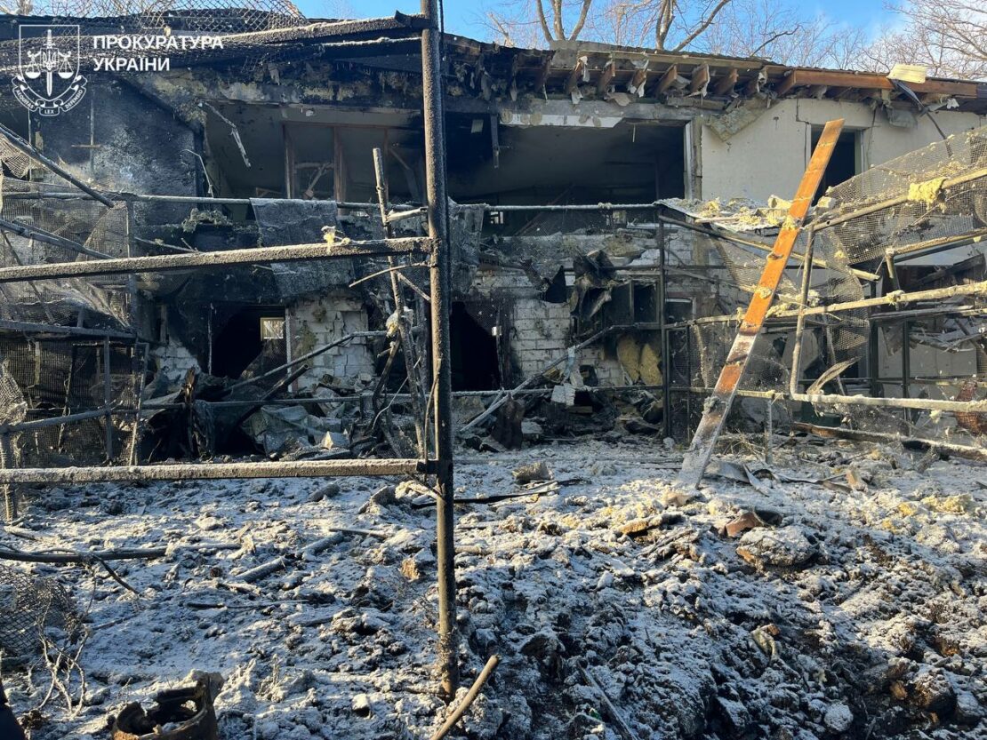 Наслідки ворожого удару по екопарку під Харковом (фото)