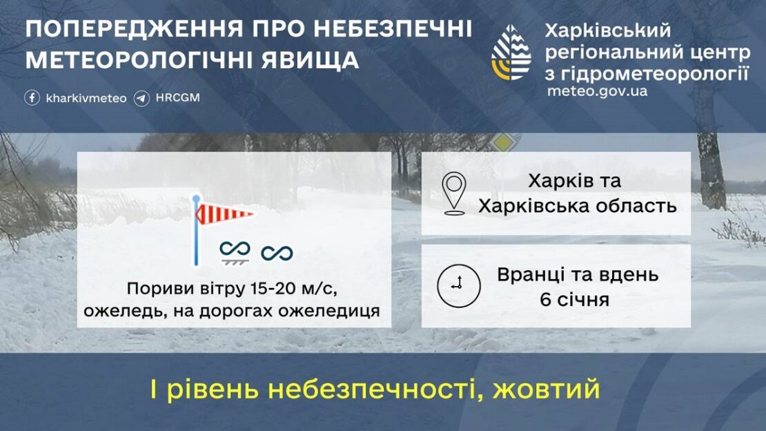 На завтра по Харківщині оголосили штормове попередження