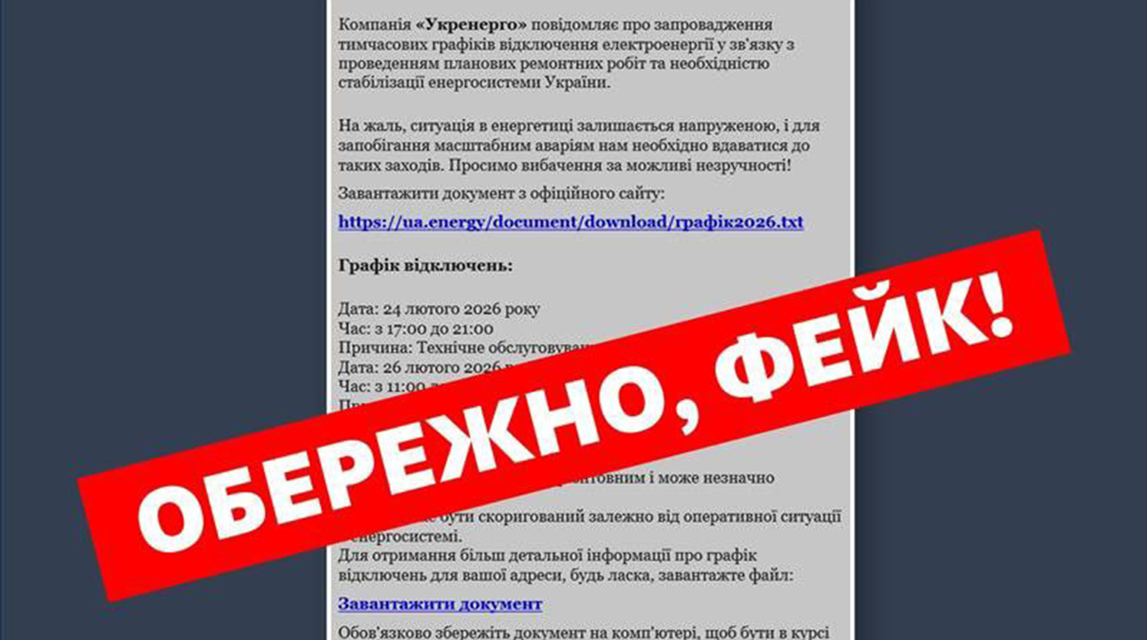 Українців попереджають про фейкові листи від «Укренерго»