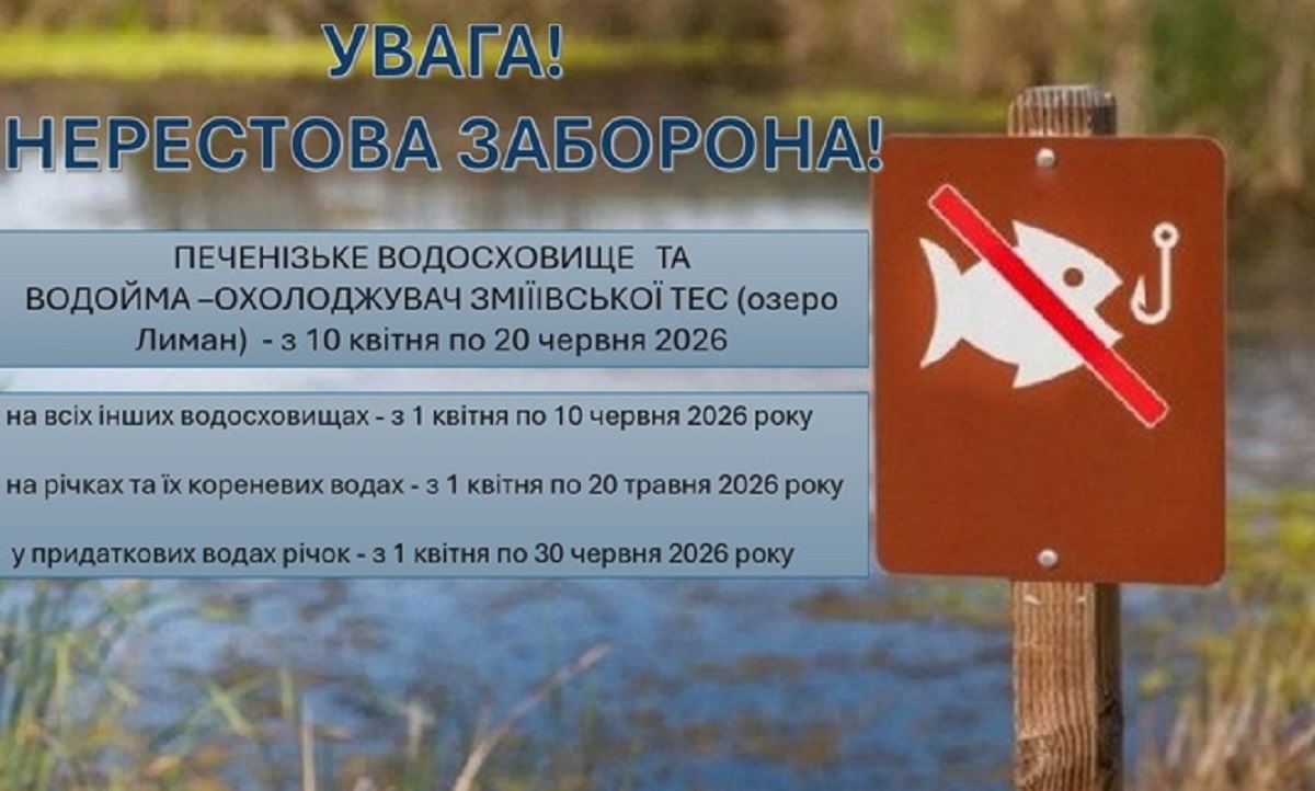 Рибалкам Харківщини нагадують про нерестову заборону на вилов риби