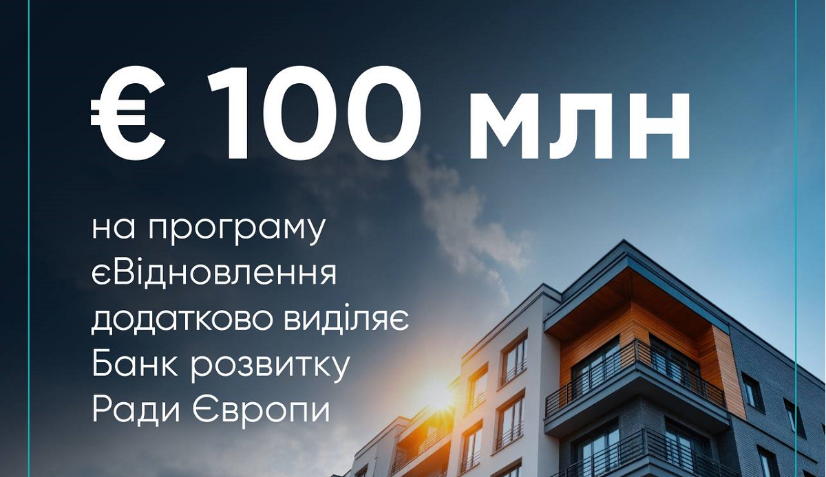 100 млн євро додатково на програму єВідновлення виділив ЄБРР