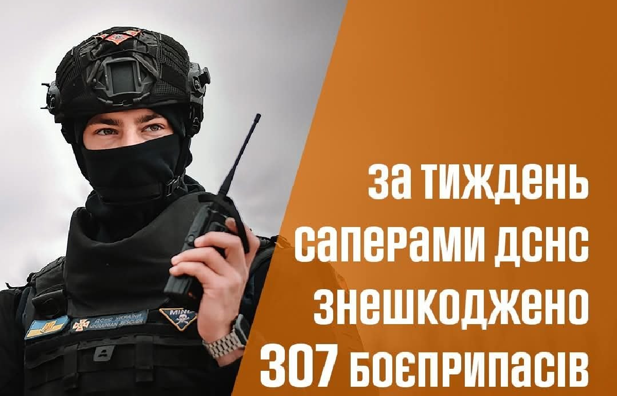 Протягом тижня на Харківщині сапери ДСНС знищили 307 ворожих боєприпасів