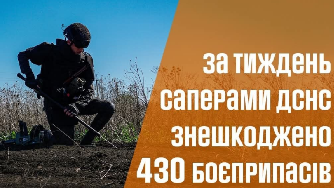 На Харківщині сапери ДСНС за тиждень знищили 430 ворожих боєприпасів