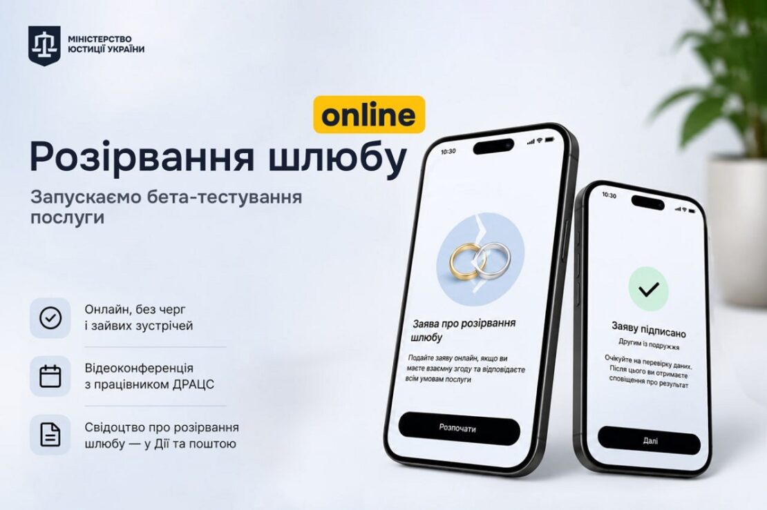 Розлучення в Дії: Мін’юст та Мінцифра запускають бета-тестування