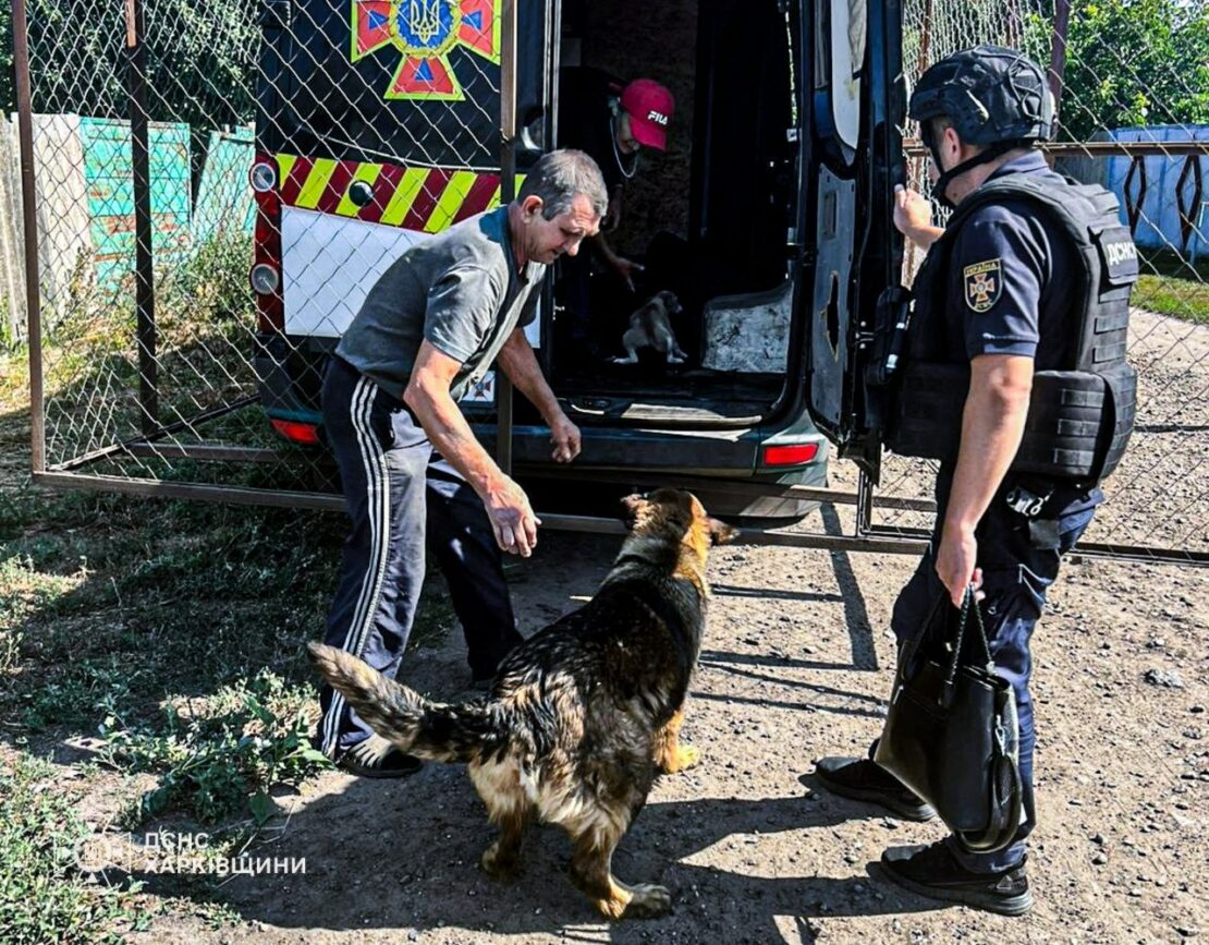 З прифронтової Харківщини евакуювали жінку з тваринами (фото)