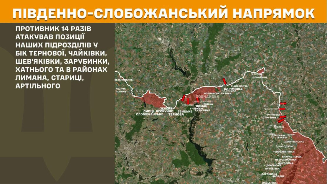 Минулої доби українські захисники зупиняли 15 ворожих атак на Харківщині