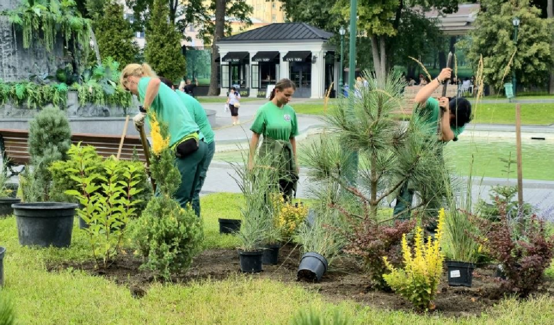 У саду Шевченка в Харкові створюють новий квітник (фото)