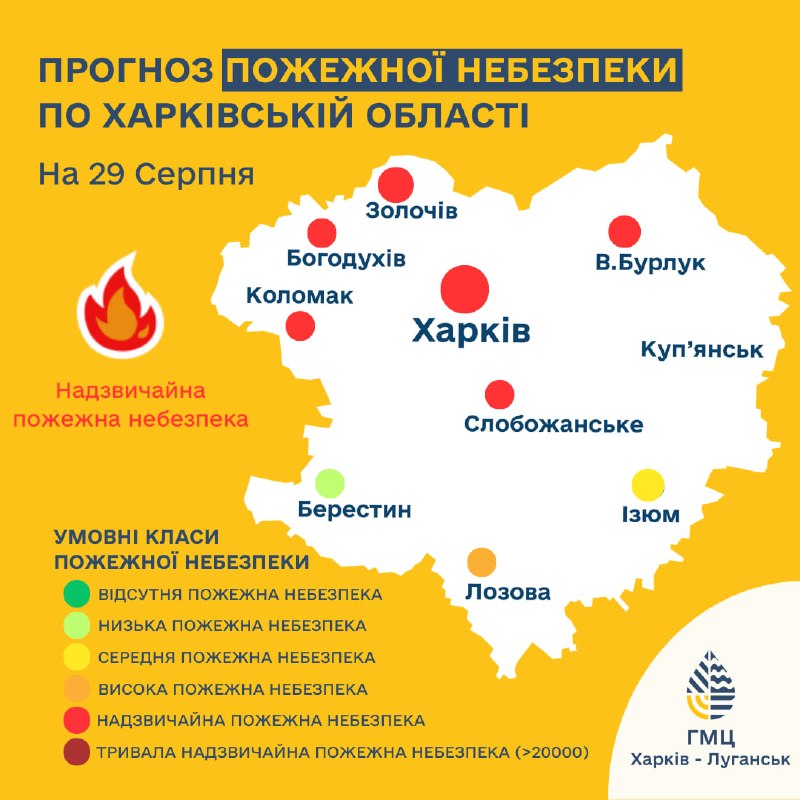 Жителів Харківщини попереджають про пожежну небезпеку