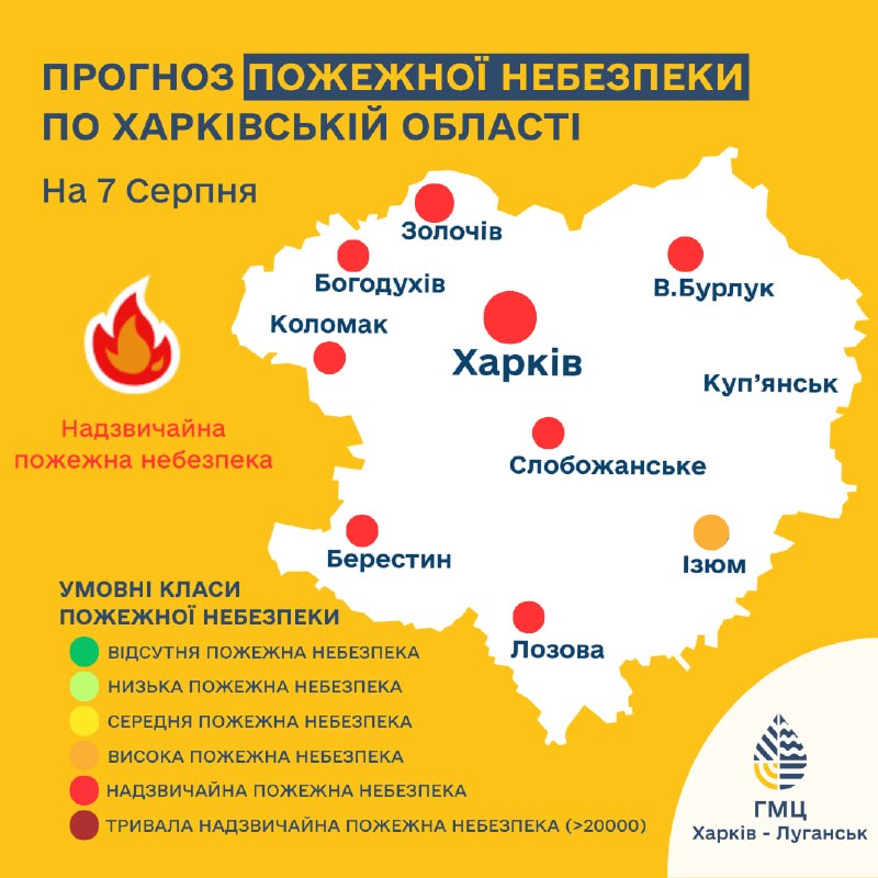 Завтра на Харківщині прогнозують пожежну небезпеку