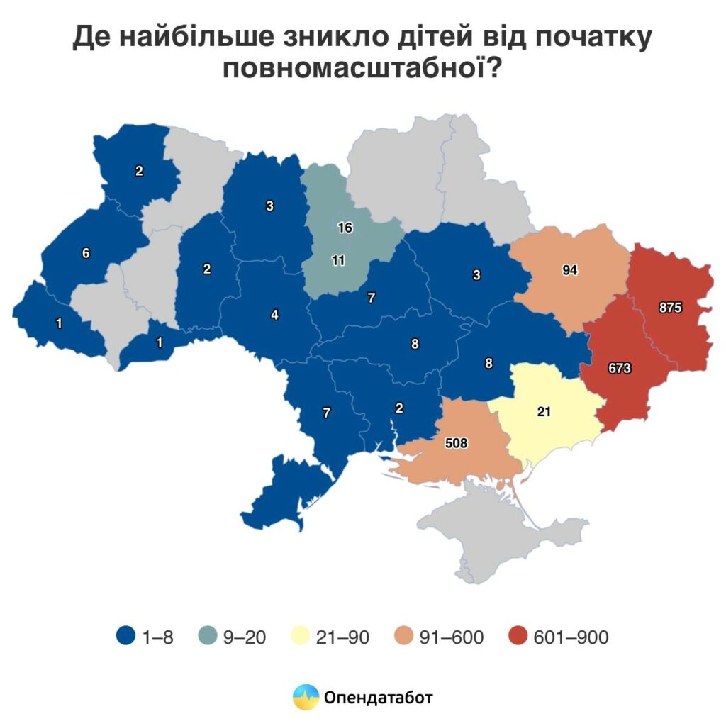 2 252 дитини зникли безвісти від початку повномасштабної війни