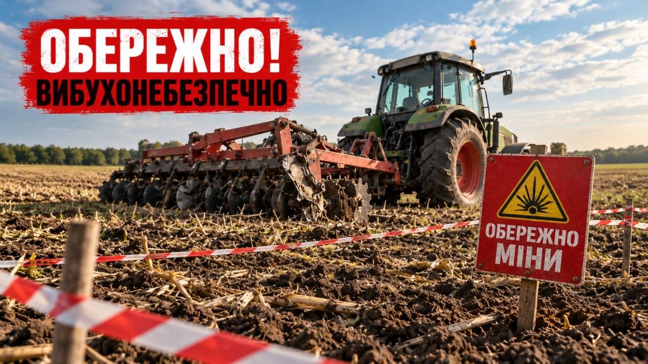 На Харківщині трактор підірвався на боєприпасі