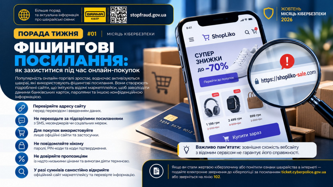 Кіберполіція Харківщини нагадує про фішинг